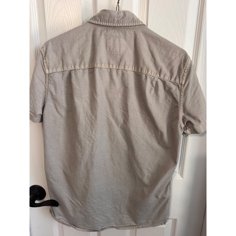 American Eagle‎ Men's XS Gray Short Sleeve Button Front Shirt 100% Cotton - Picture 6 of 8
